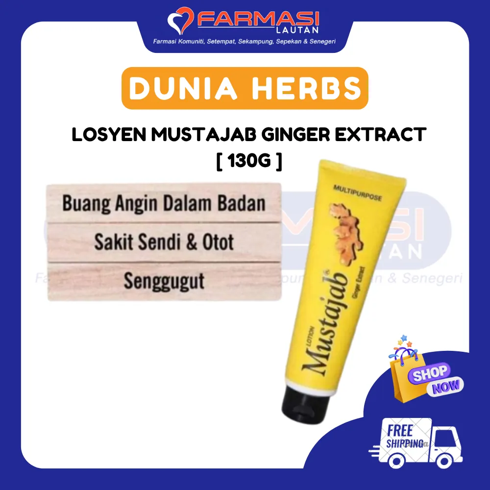 DUNIA HERBS MUSTAJAB GINGER EXTRACT LOTION 130 ML (KUNING)