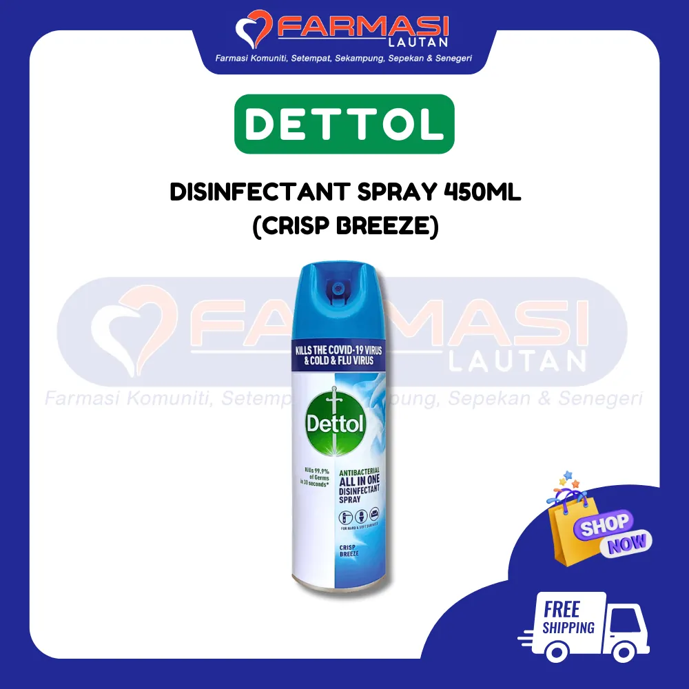 DETTOL DISINFECTANT SPRAY CRISP BREEZE 450ML