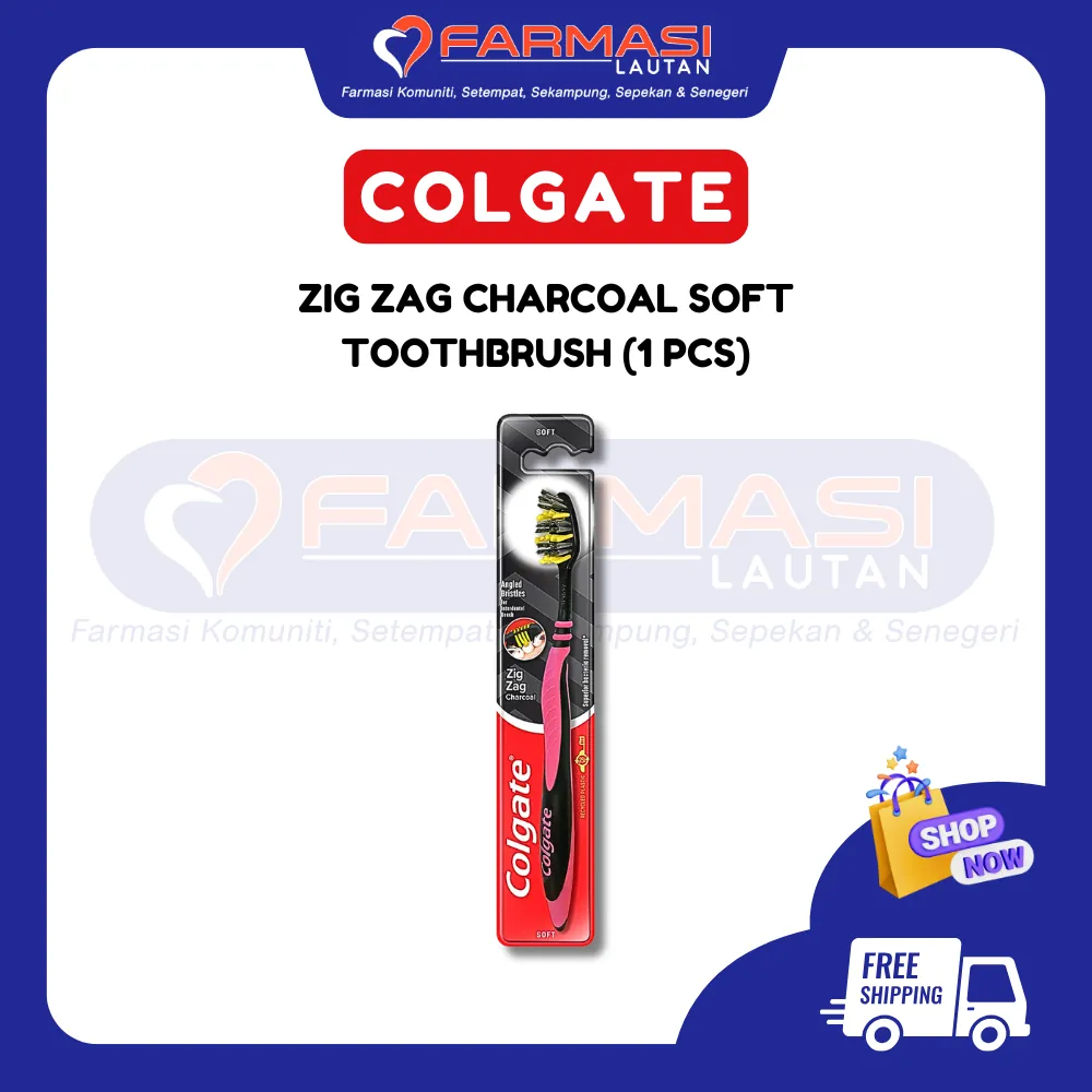 COLGATE ZIGZAG CHARCOAL SOFT TOOTHBRUSH 1'S