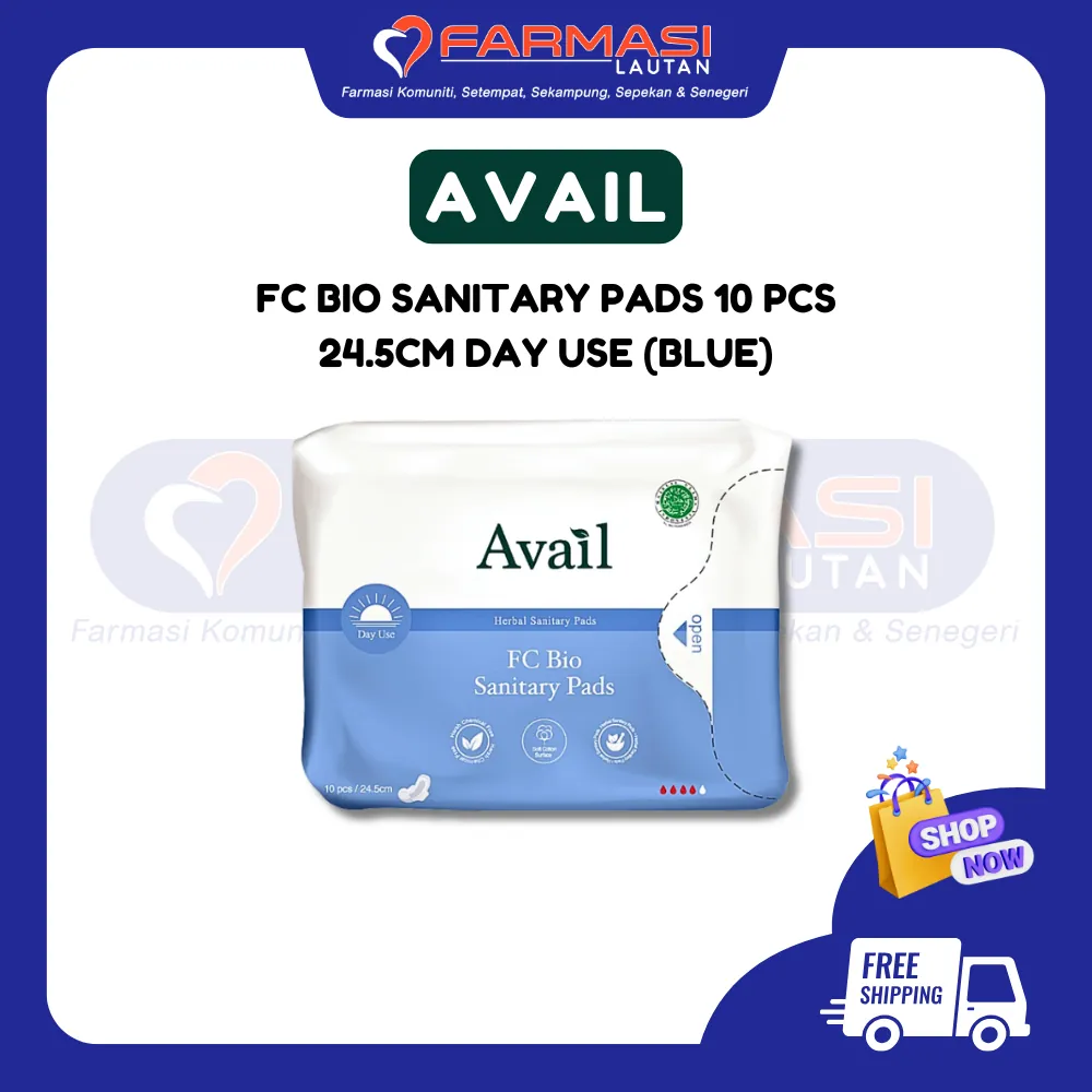 AVAIL/FEMININE COMFORT SOFT COTTON-LIKE DAY USE 10 PADS ( BLUE)