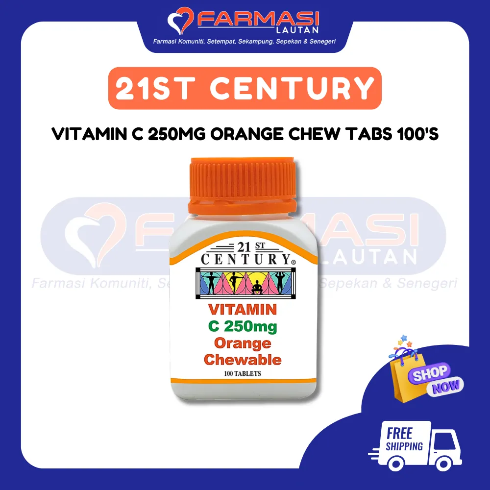 21ST CENTURY VITAMIN C 250 MG ORANGE CHEWABLE 100 TABS