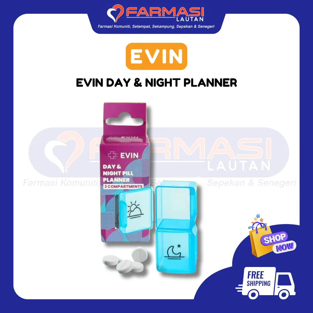 EVIN DAY & NIGHT PILL PLANNER 2 COMPARTMENTS