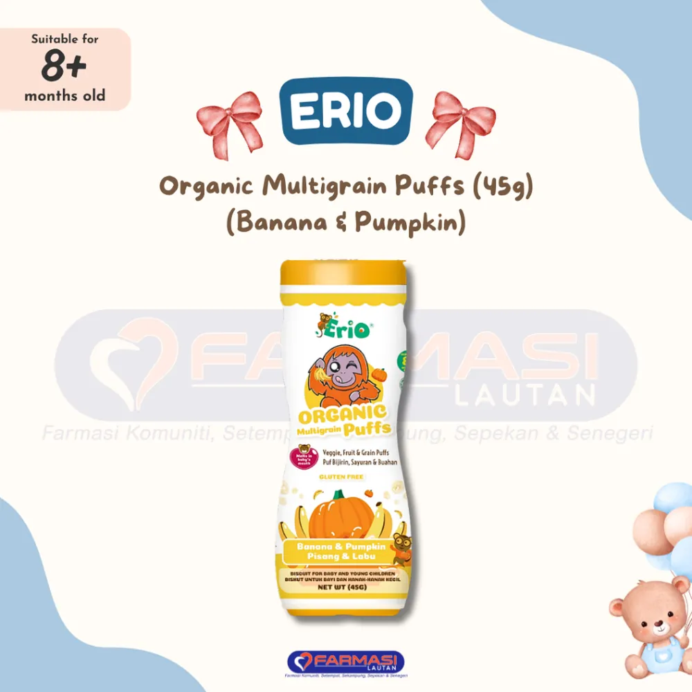 ERIO ORGANIC MULTIGRAIN PUFFS BANANA & PUMPKIN 45 G