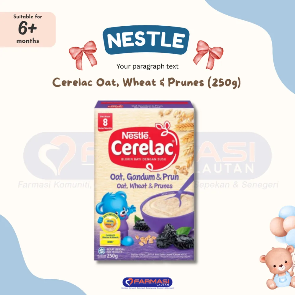 CERELAC WITH OAT,WHEAT AND PRUNES 250 G