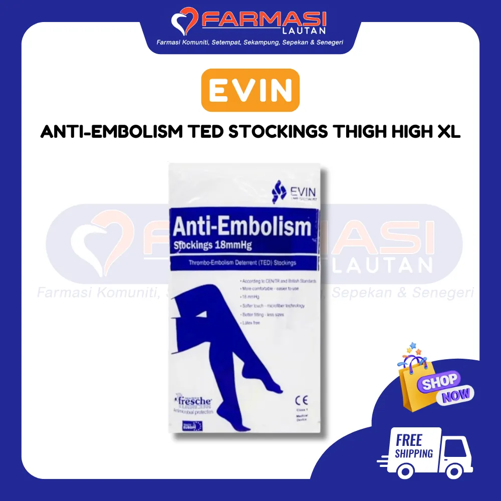 EVIN ANTI-EMBOLISM TED STOCKINGS THIGH HIGH XL
