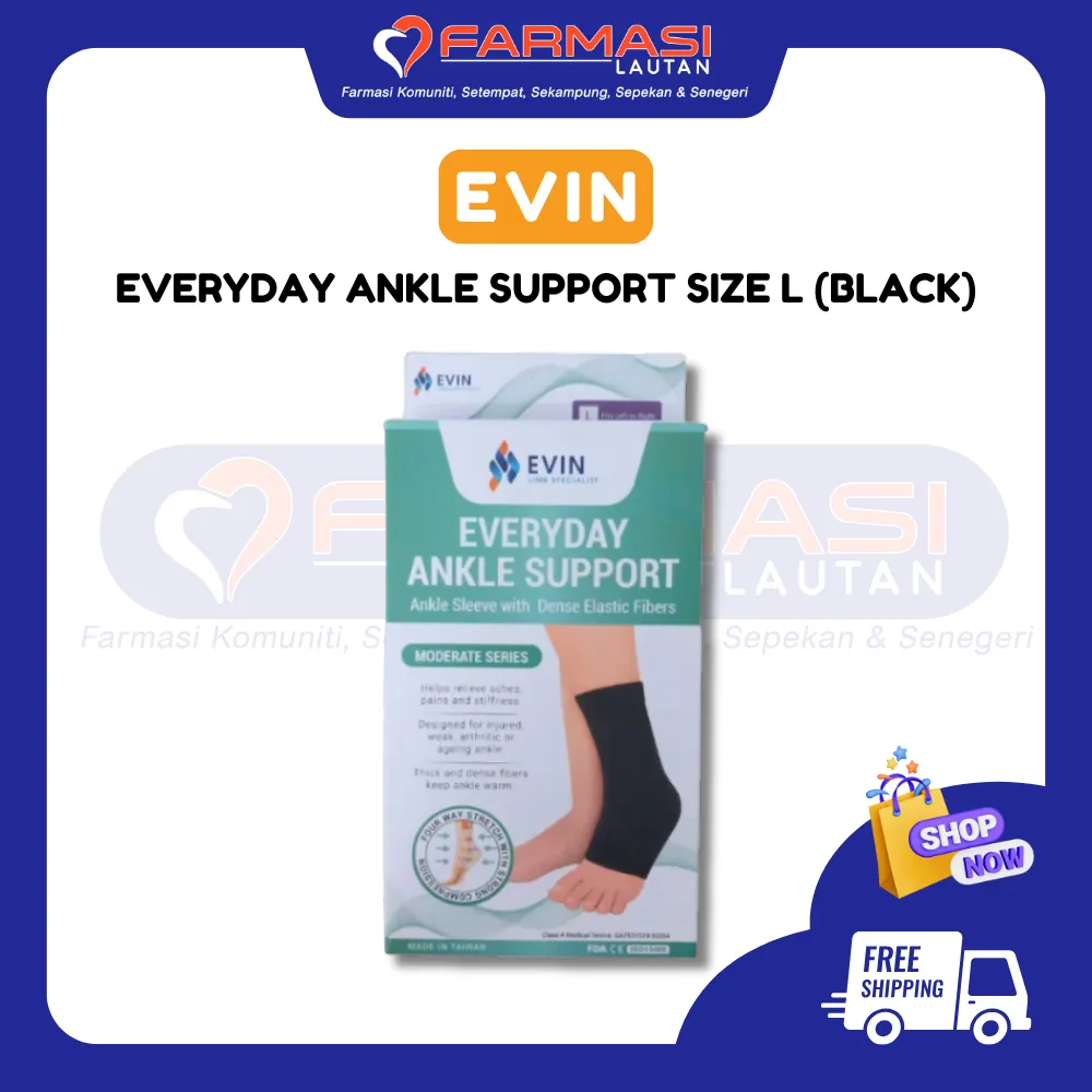 EVIN EVERYDAY ANKLE SUPPORT SIZE L (BLACK)