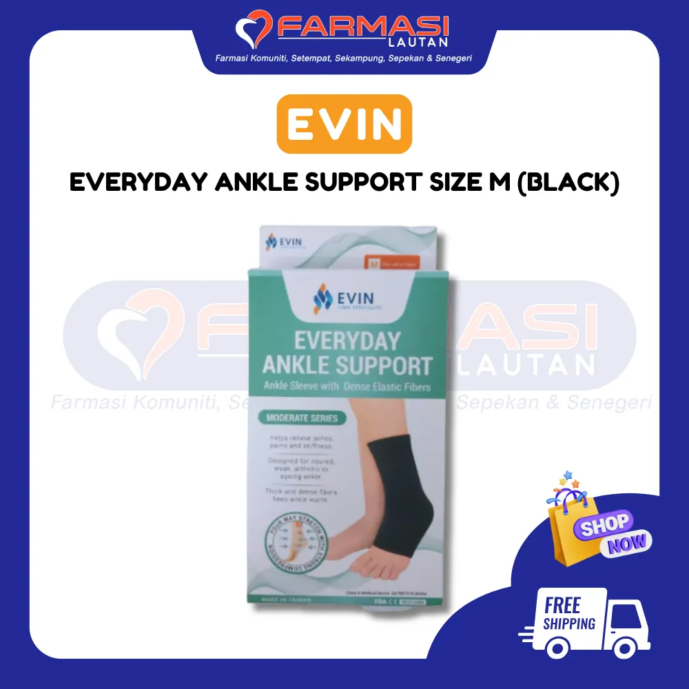 EVIN EVERYDAY ANKLE SUPPORT SIZE M (BLACK)