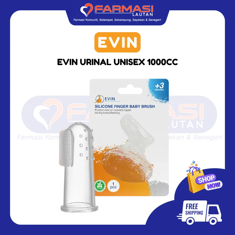 EVIN SILICONE FINGER BABY BRUSH 3+MTHS 1 PCS
