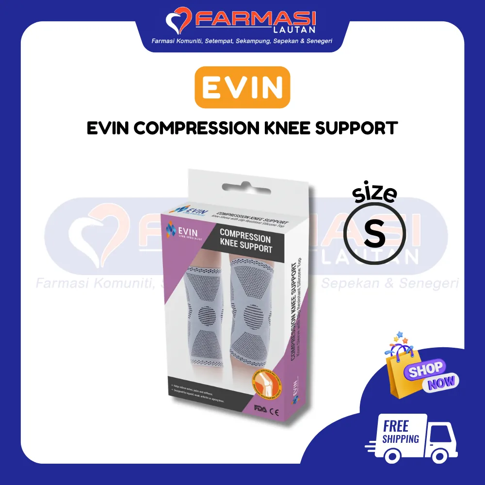 EVIN COMPRESSION KNEE SUPPORT/ VOGUE KNEE SLEEVE SIZE S