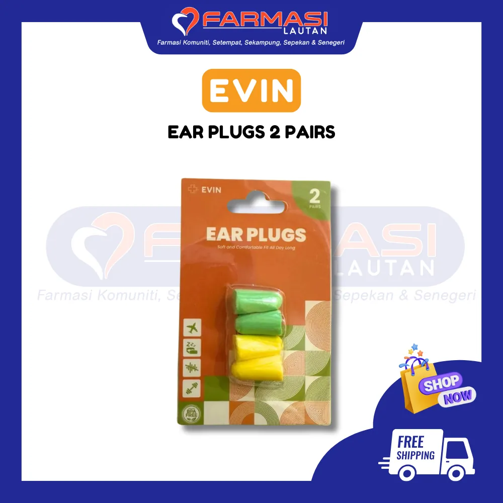 EVIN EAR PLUGS 2 PAIRS
