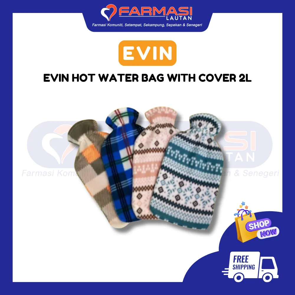EVIN HOT WATER BAG WITH COVER 2 L