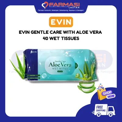 EVIN GENTLE CARE WITH ALOE VERA 40 WET WIPES