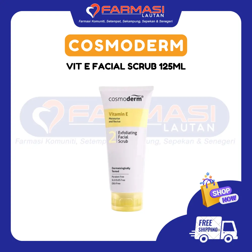 COSMODERM VIT E FACIAL SCRUB 125 ML