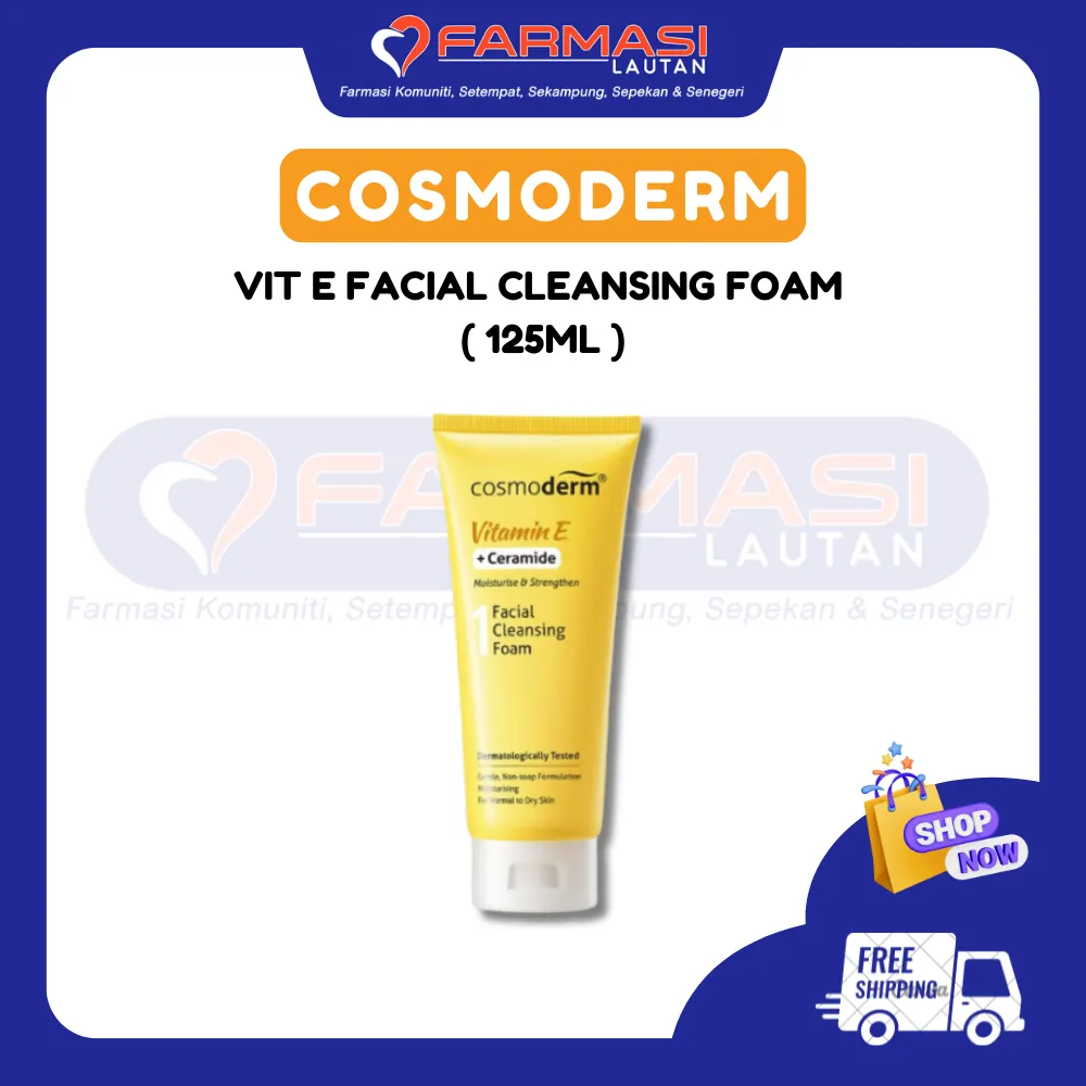 COSMODERM VIT E FACIAL CLEANSING FOAM 125 ML