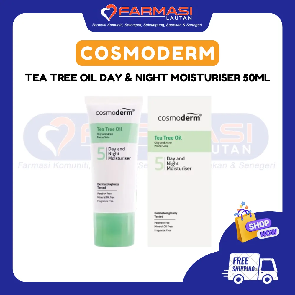 COSMODERM TEA TREE OIL DAY & NIGHT MOISTURISER 50ML