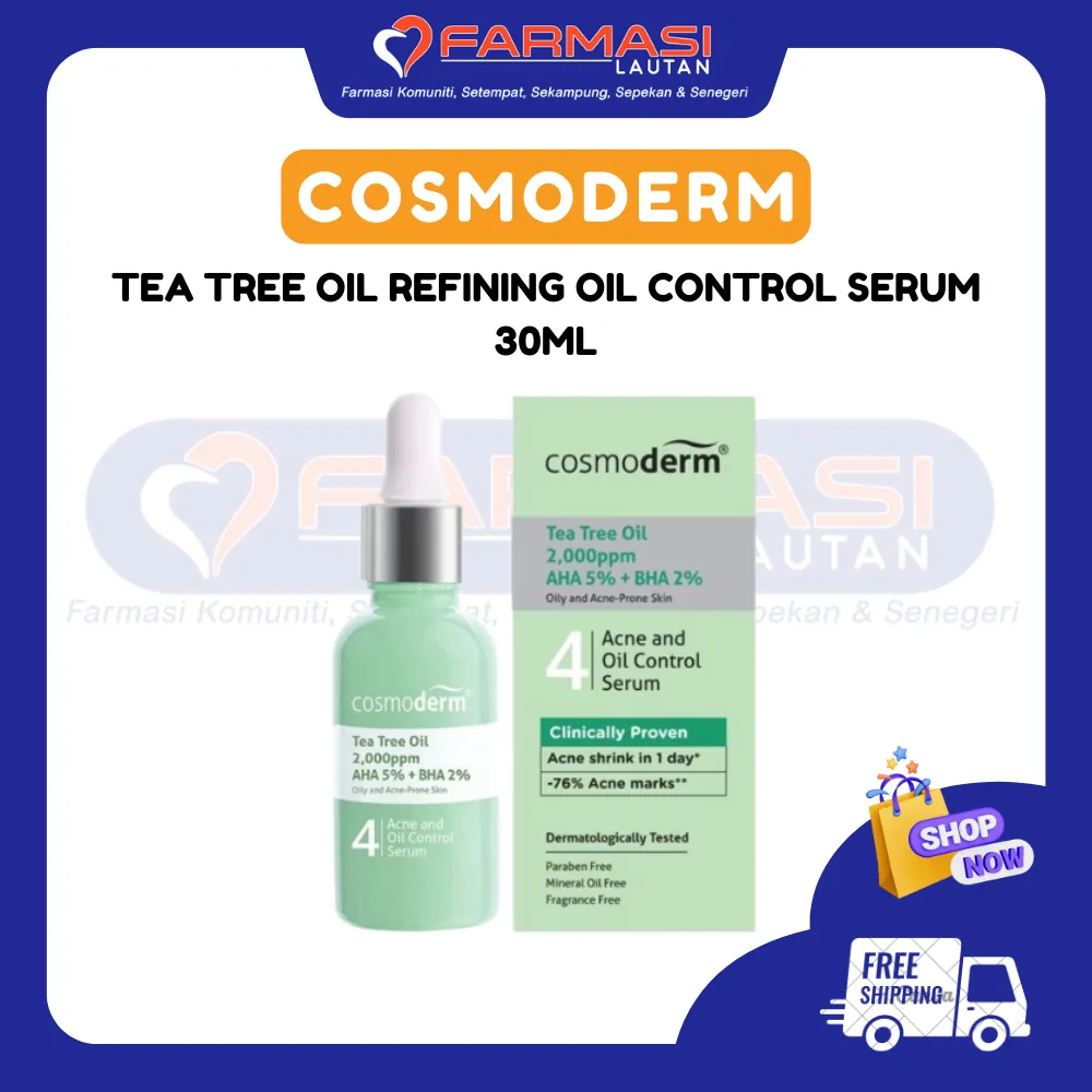 COSMODERM TEA TREE OIL REFINING OIL CONTROL SERUM 30 ML