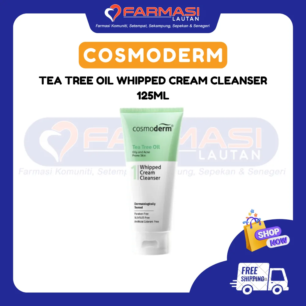 COSMODERM TEA TREE OIL WHIPPED CREAM CLEANSER 125 ML