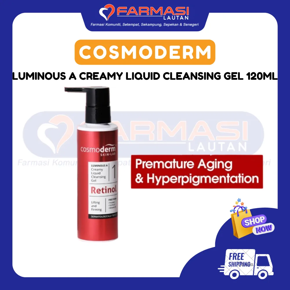 COSMODERM LUMINOUS A CREAMY LIQUID CLEANSING GEL 120 ML
