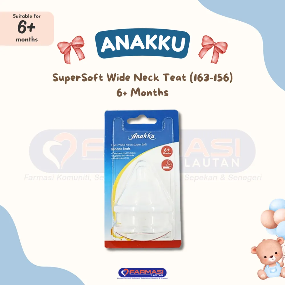 ANAKKU SUPERSOFT WIDE NECK TEAT 6+MTS 163-156