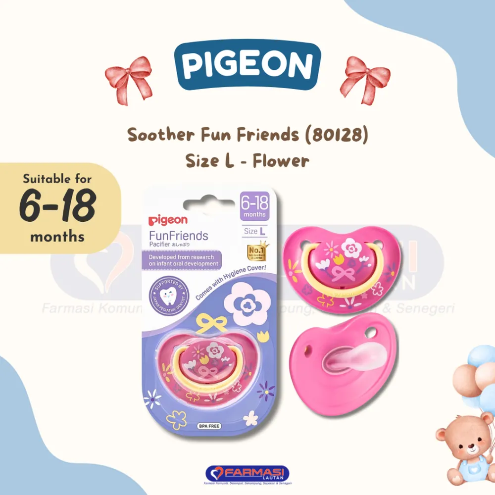 PIGEON 80128 SOOTHER FUN FRIENDS 6-18 MONTHS (L) FLOWER