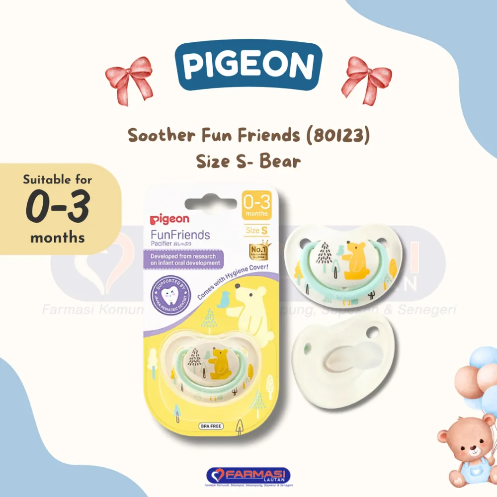 PIGEON 80123 SOOTHER FUN FRIENDS 0-3 MONTHS (S) BEAR