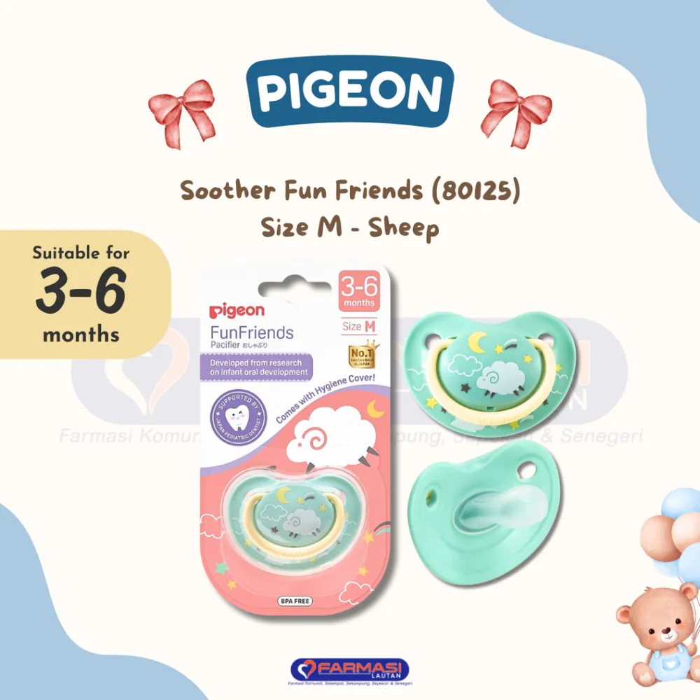 PIGEON 80125 SOOTHER FUN FRIENDS 3-6 MONTHS (M) SHEEP
