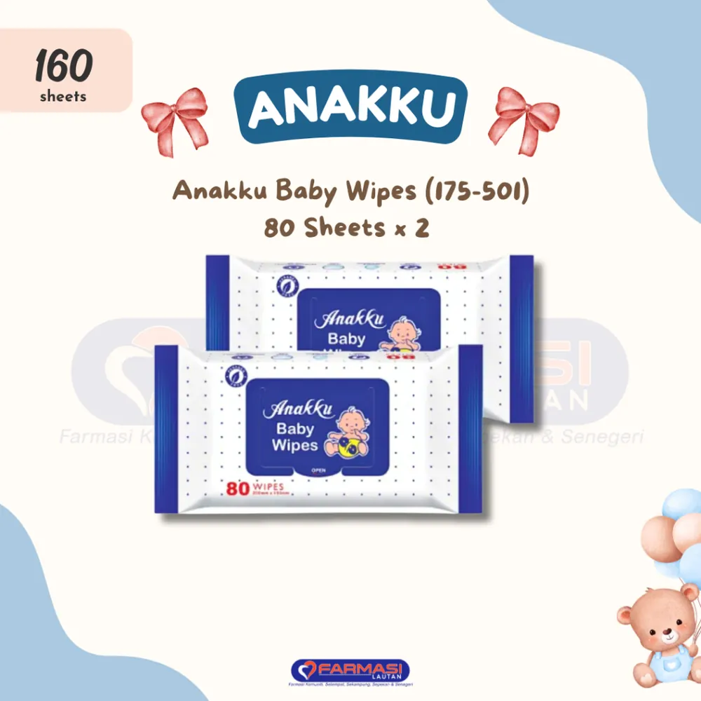 ANAKKU BABY WIPES 80 SHEETS X 2 175-501