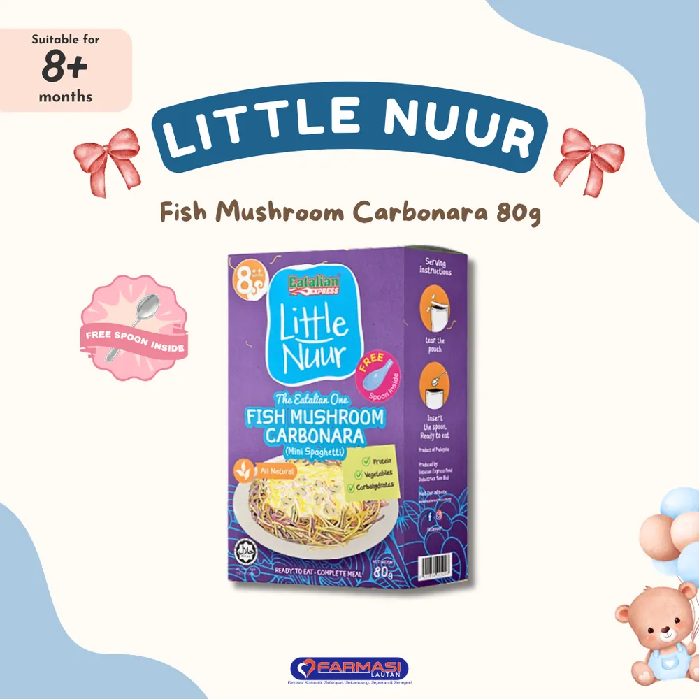 LITTLE NUUR FISH MUSHROOM CARBONARA (MINI SPAGETTI) 80 G
