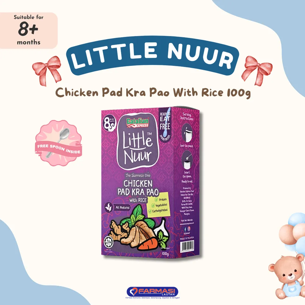 LITTLE NUUR CHICKEN PAD KRA PAO WITH RICE 100 G