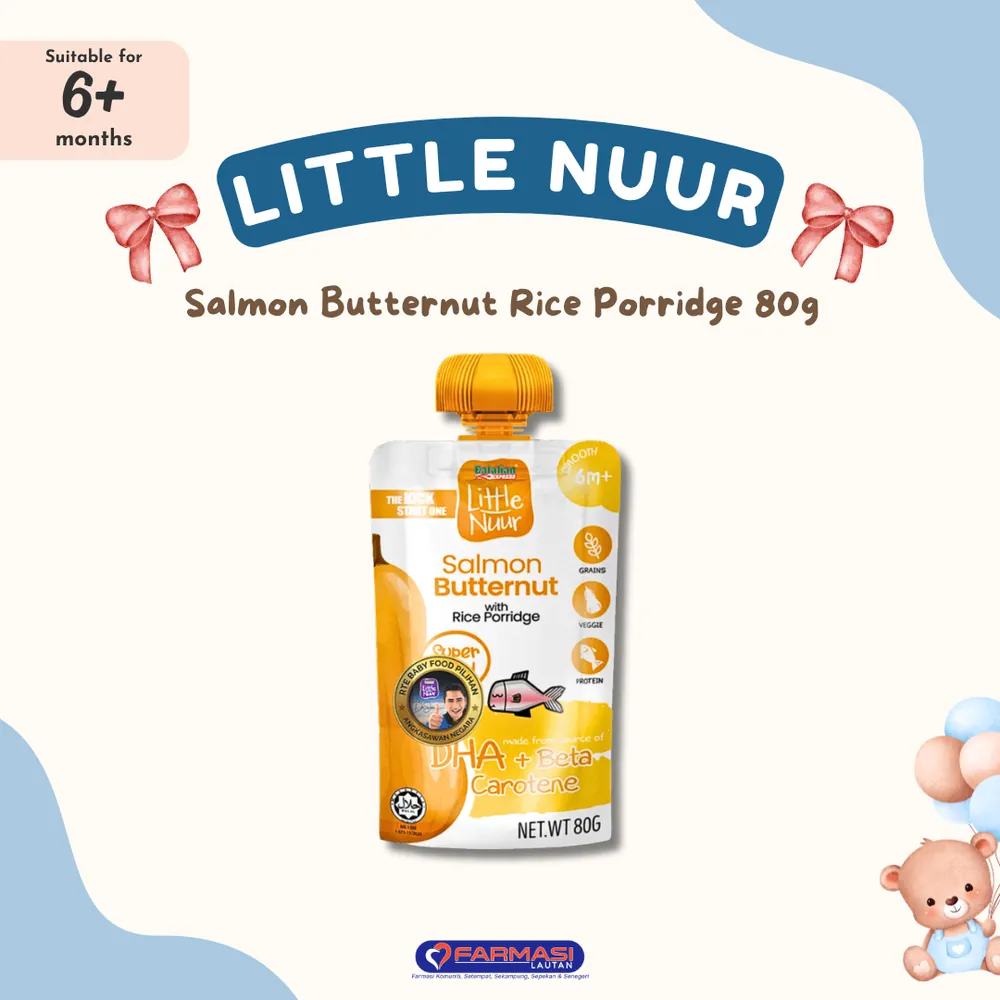 LITTLE NUUR SALMON BUTTERNUT WITH RICE PORRIDGE 80 G