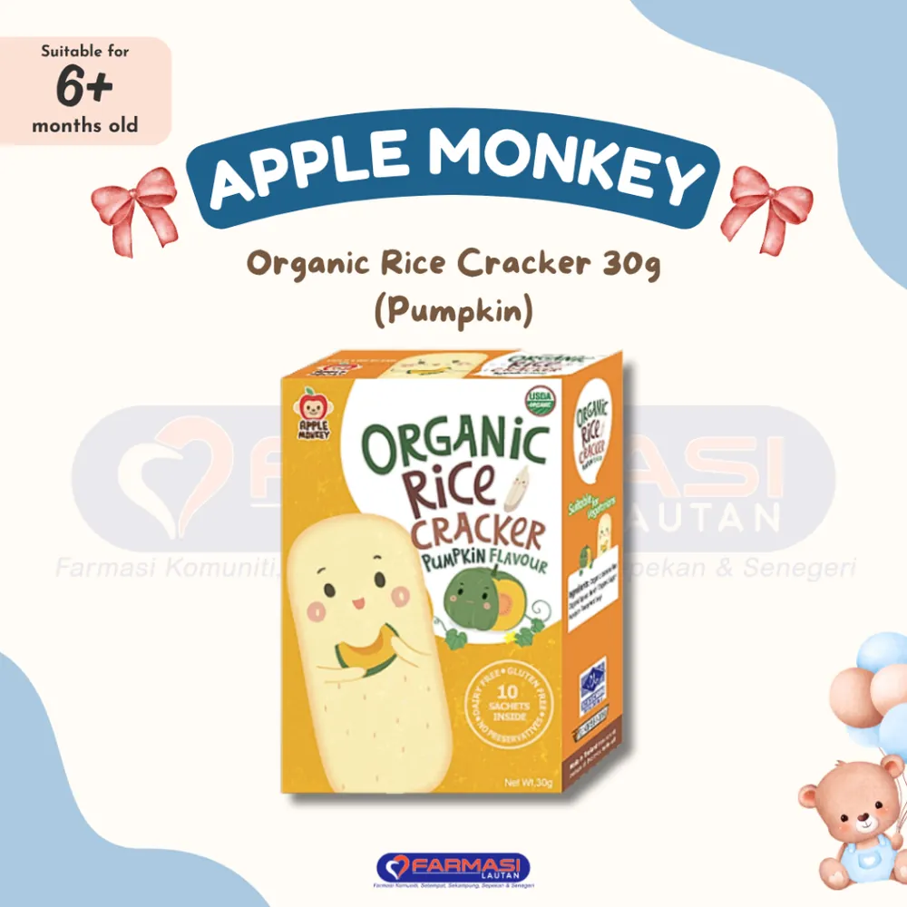 APPLE MONKEY ORGANIC RICE CRACKER PUMPKIN 30 G