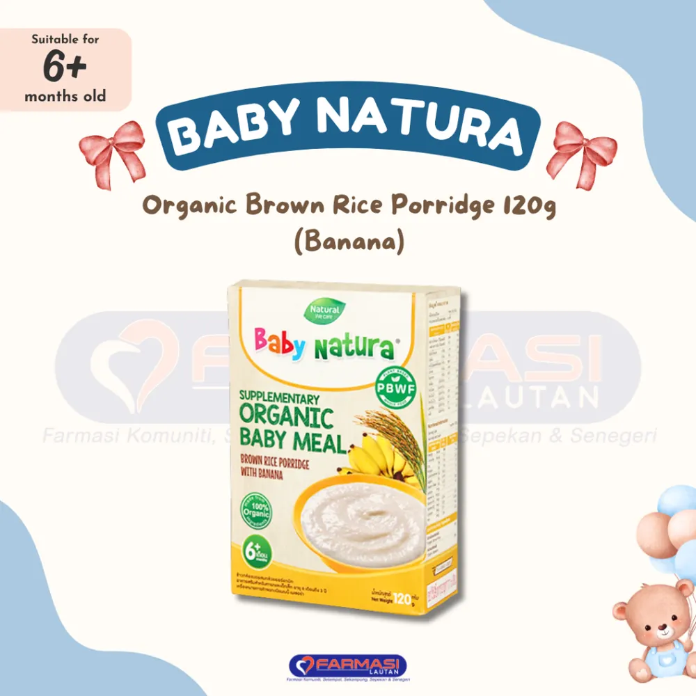 BABY NATURA ORGANIC BROWN RICE PORRIDGE WITH BANANA 120 G