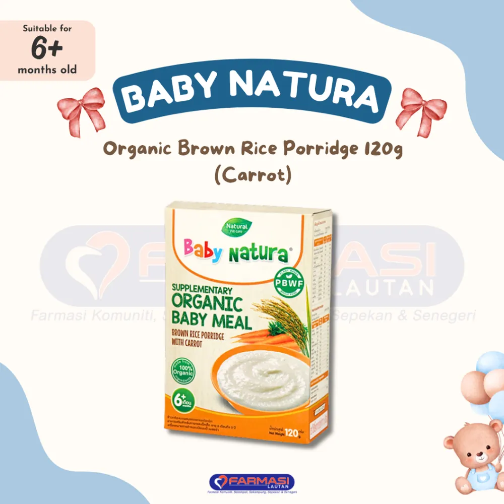 BABY NATURA ORGANIC BROWN RICE PORRIDGE WITH CARROT 120 G