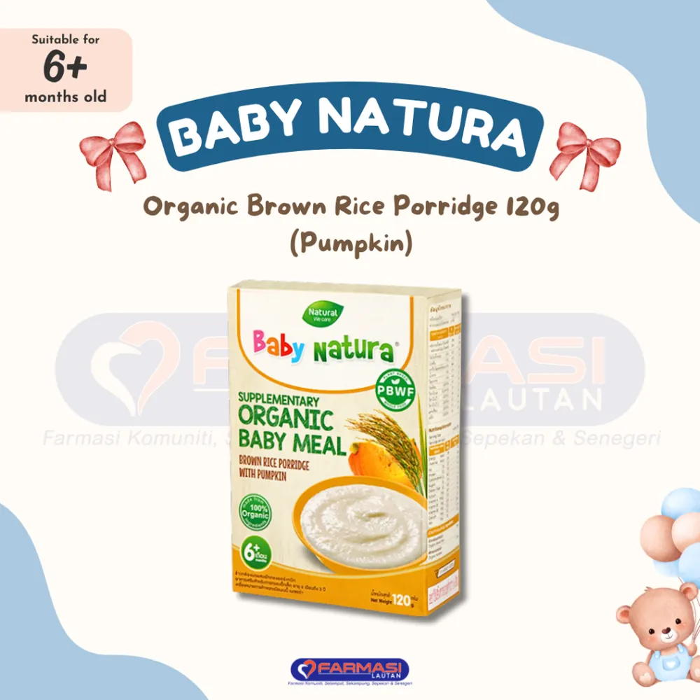 BABY NATURA ORGANIC BROWN RICE PORRIDGE WITH PUMPKIN 120 G