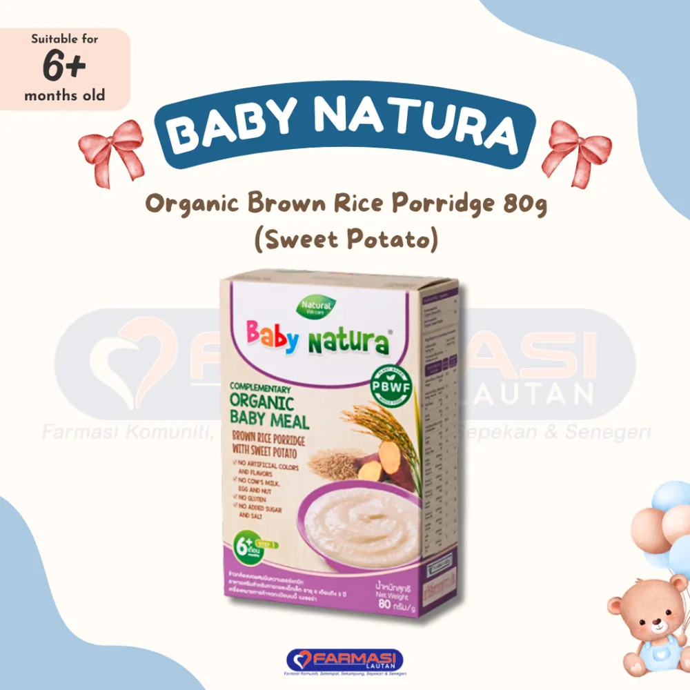 BABY NATURA ORGANIC BROWN RICE PORRIDGE WITH SWEET POTATO 80 G
