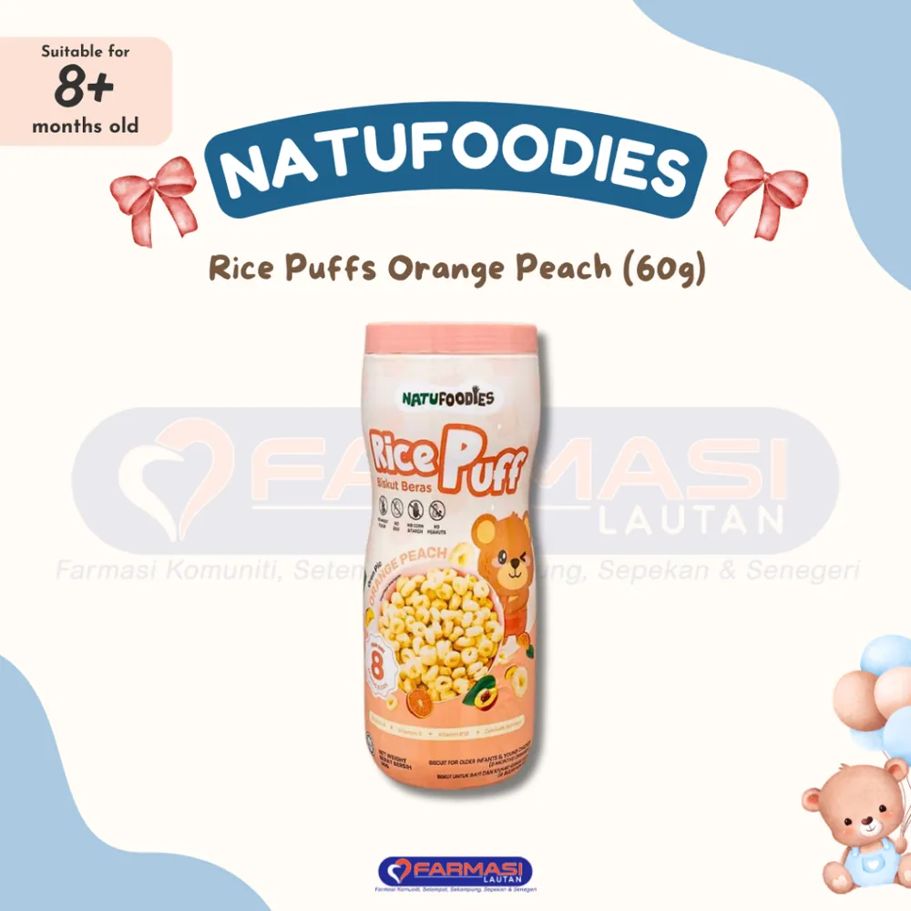 NATUFOODIES RICE PUFF ORANGE PEACH 60 G