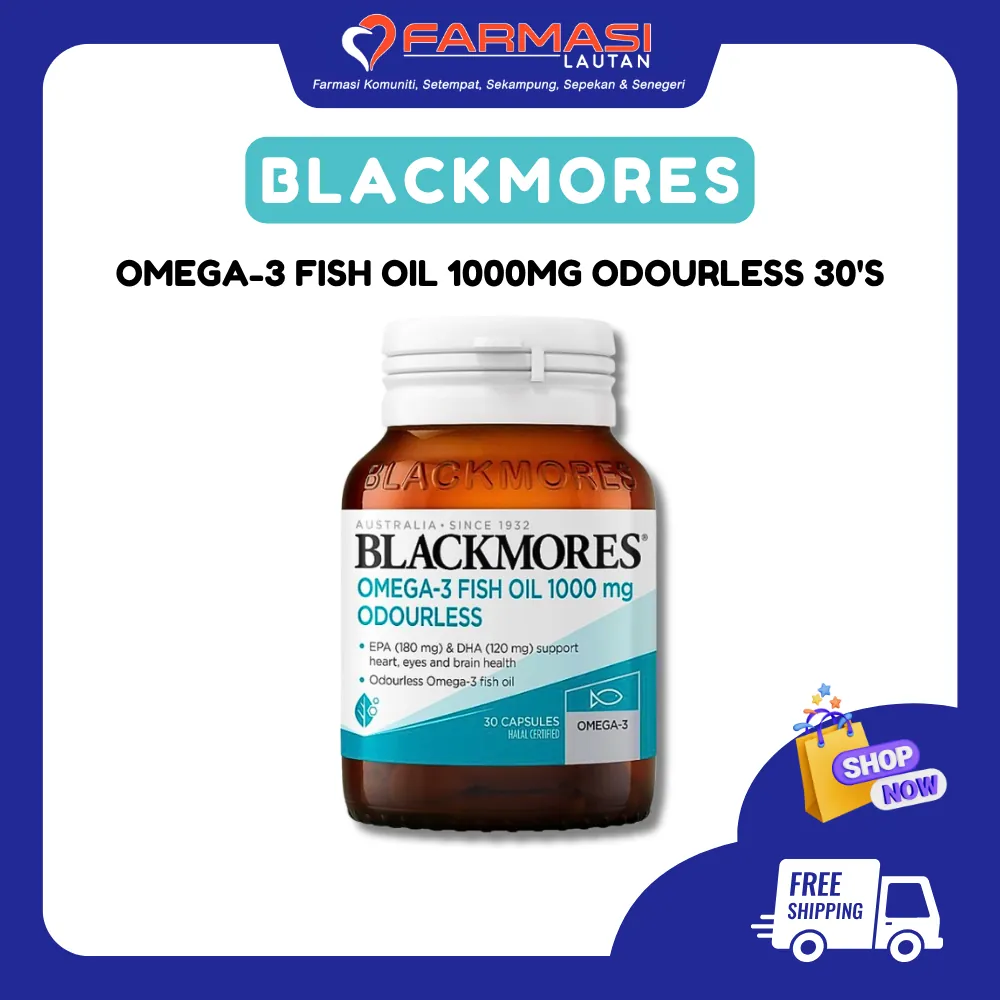 BLACKMORES OMEGA-3 FISH OIL 1000 MG ODOURLESS 30 CAPS