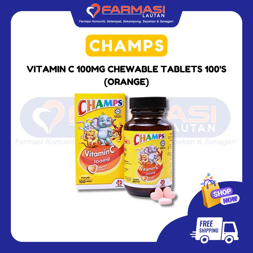 CHAMPS C 100 MG ORANGE 100 CHWTABS