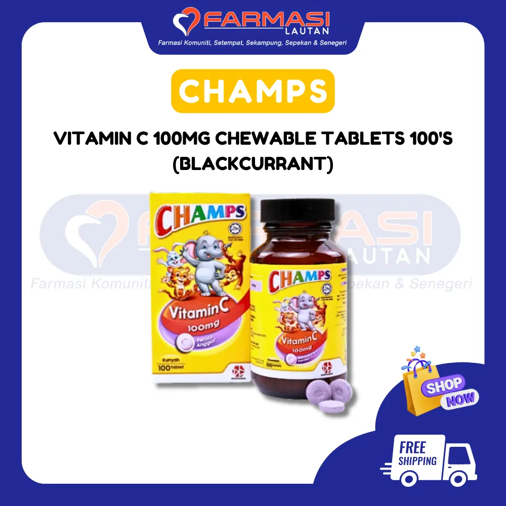 CHAMPS C 100 MG BLACKCURRANT 100 CHWTABS