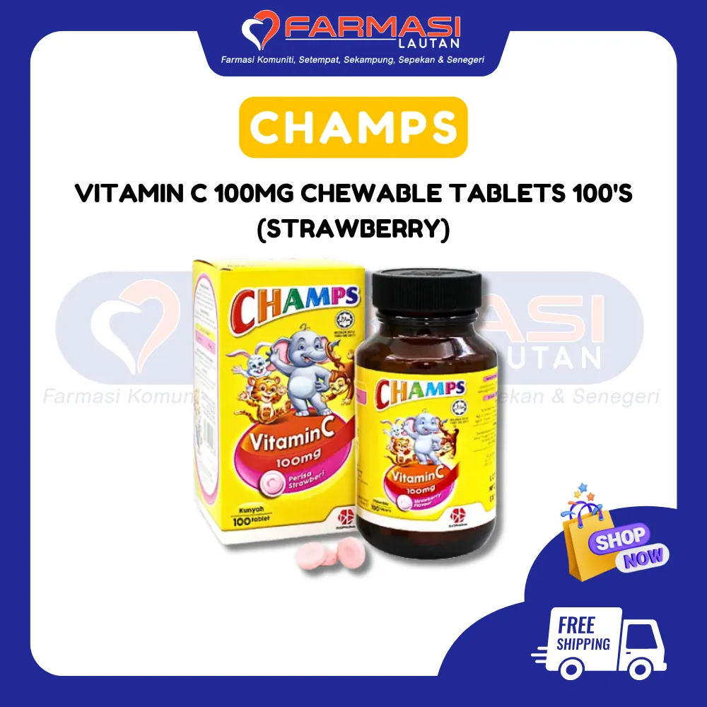 CHAMPS C STRAWBERRY 100 CHWTABS