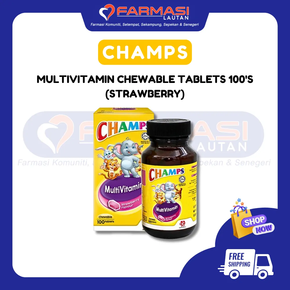 CHAMPS MULTIVITAMIN STRAWBERRY 100 CHWTABS