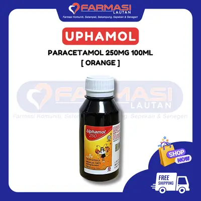 UPHAMOL 250 MG ORANGE FLAVOUR 100 ML
