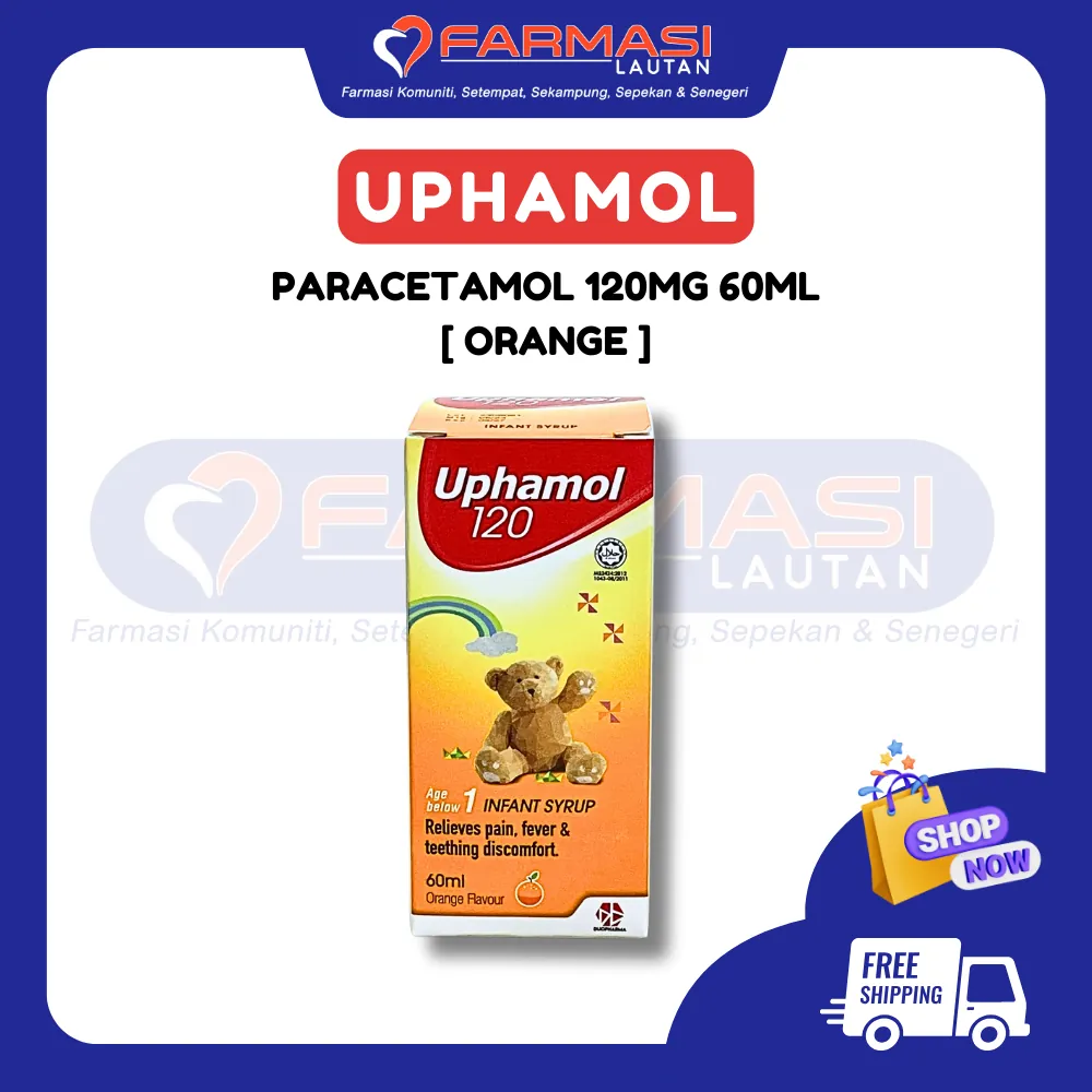 UPHAMOL 120 MG INFANT SYRUP ORANGE 60 ML