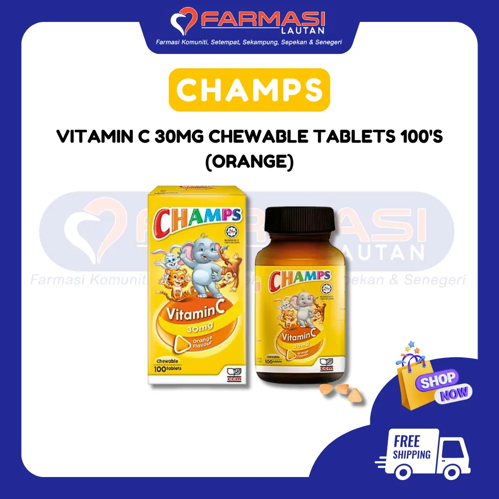CHAMPS C 30 MG ORANGE 100 CHWTABS