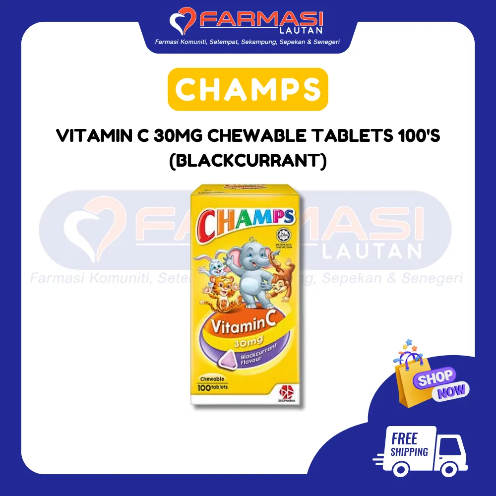CHAMPS C 30 MG BLACKCURRANT 100 CHWTABS