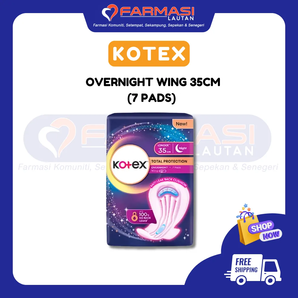 KOTEX OVERNIGHT WING 7 PADS 35 CM (PURPLE)