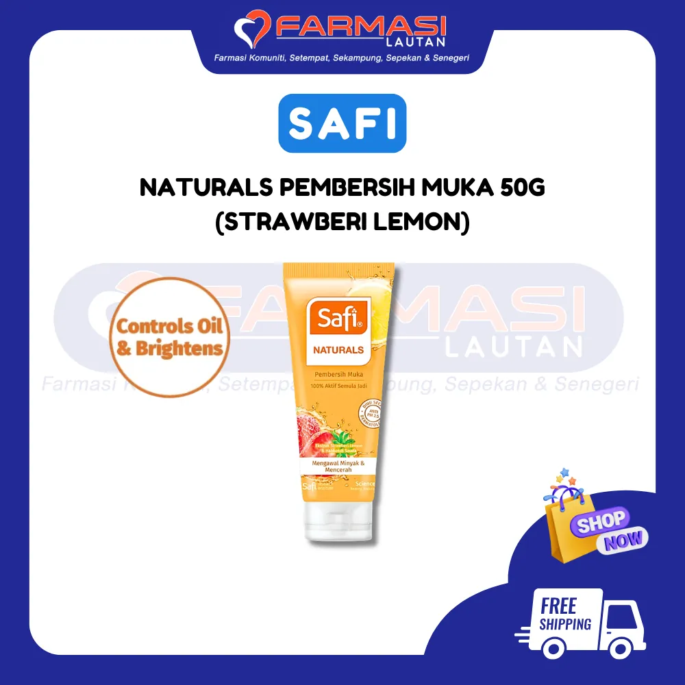 SAFI PEMBERSIH MUKA STRAWBERI LEMON 50 G