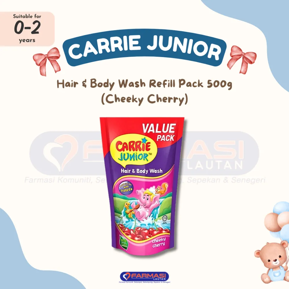 CARRIE JUNIOR BABY H&B WASH CHEEKY CHERRY REFILL 500 G