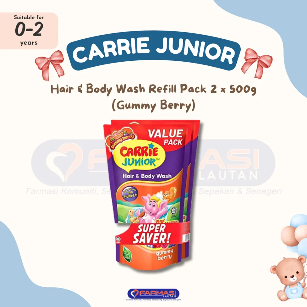 CARRIE JUNIOR BABY H&B WASH JOYFUL RASPBERRY/GUMMY BERRY  REFILL 500 G TP