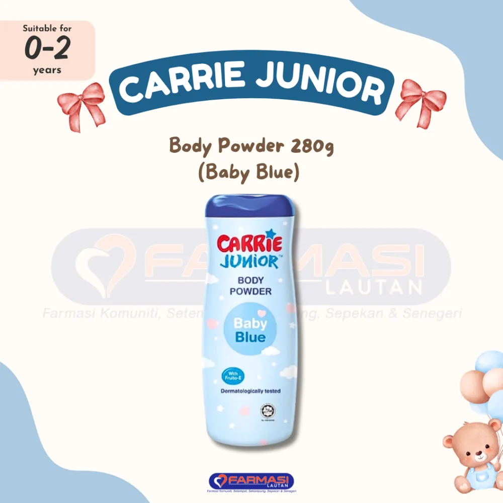 CARRIE JUNIOR BODY POWDER BABY BLUE 280 G